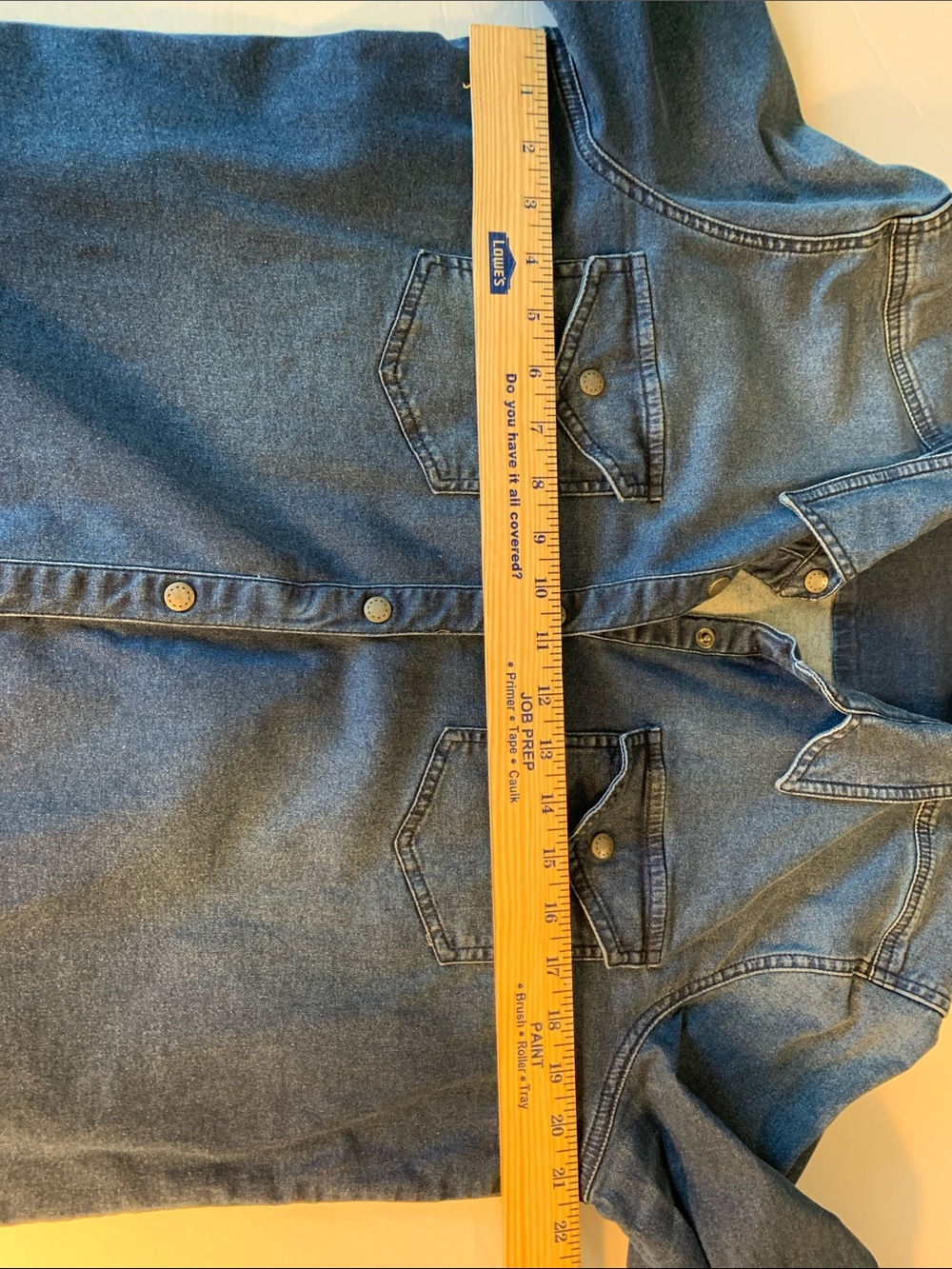 Women Coldwater Creek Indigo Denim Snap-Down Shirt - Casual Chest-Pocket Style - Picture 7 of 8